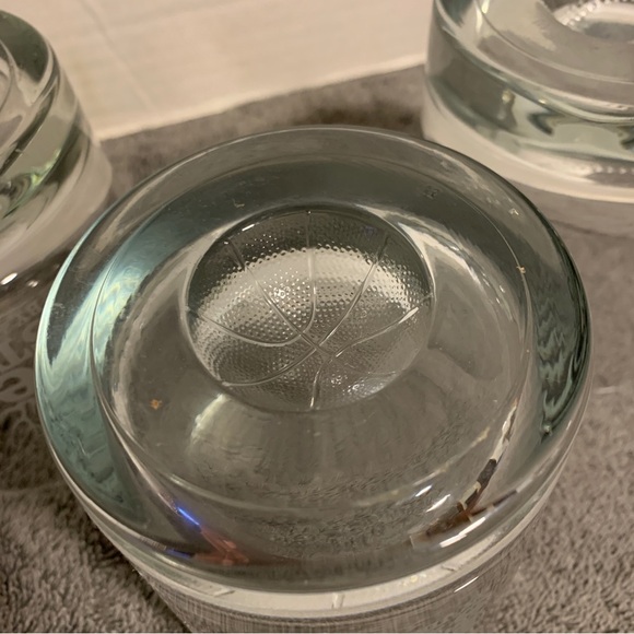 Vintage Red Stag By Jim Beam “Basketball Baseball Dimple” Rocks Glasses Set Of 3 - Picture 4 of 9